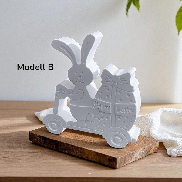 Hasen Osterhasen auf Rollern zwei Modelle Frühlingsdeko Tischdeko Raysin - Artikel-Nr. 1100071